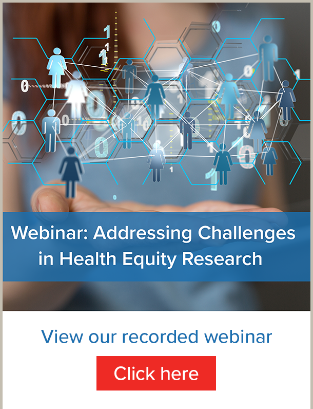 Invitation to view webibnar: Addressing Challenges in Health Equity Research